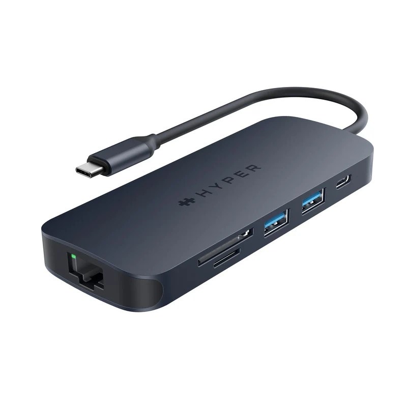 HyperDrive Next 8 Port USB C Hub for Mac, PC, and Chromebook with 4K60Hz HDMI, 2 USBA, USB C Hub 10Gbps, USBC 10Gbps 140W Powe