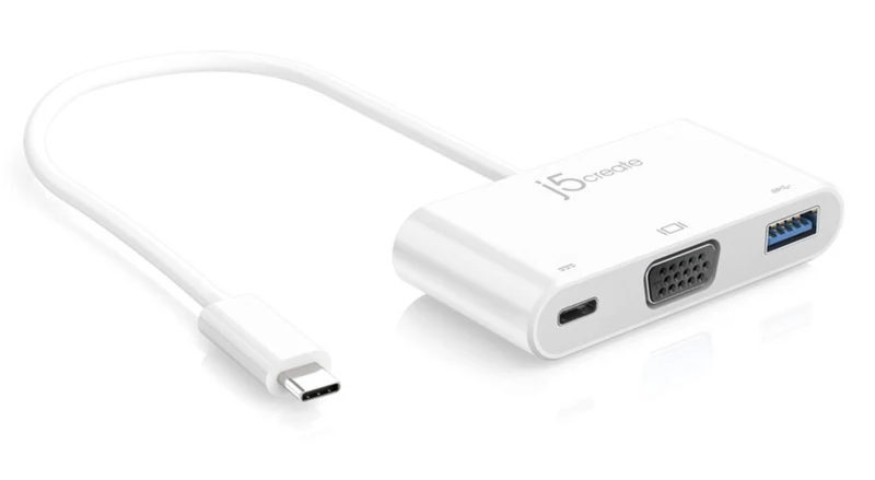j5create USBC to VGA & USB 3.0 Power Delivery | USB Super Speed 3.0 Port | 5 Gbps | 1920 x 1200 @ 60 Hz | 1080p Video Playbac