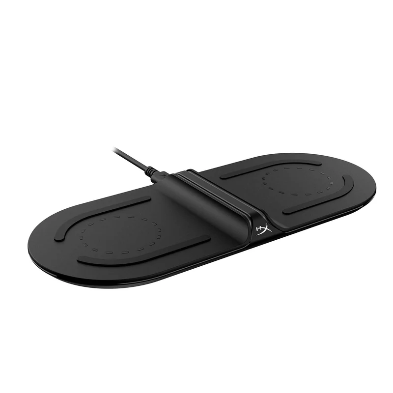 HyperX Chargeplay Base Qi Wireless Charger, Qi Certified, Dual Wireless Charging Pads Charge Up to Two Devices, Battery Indica
