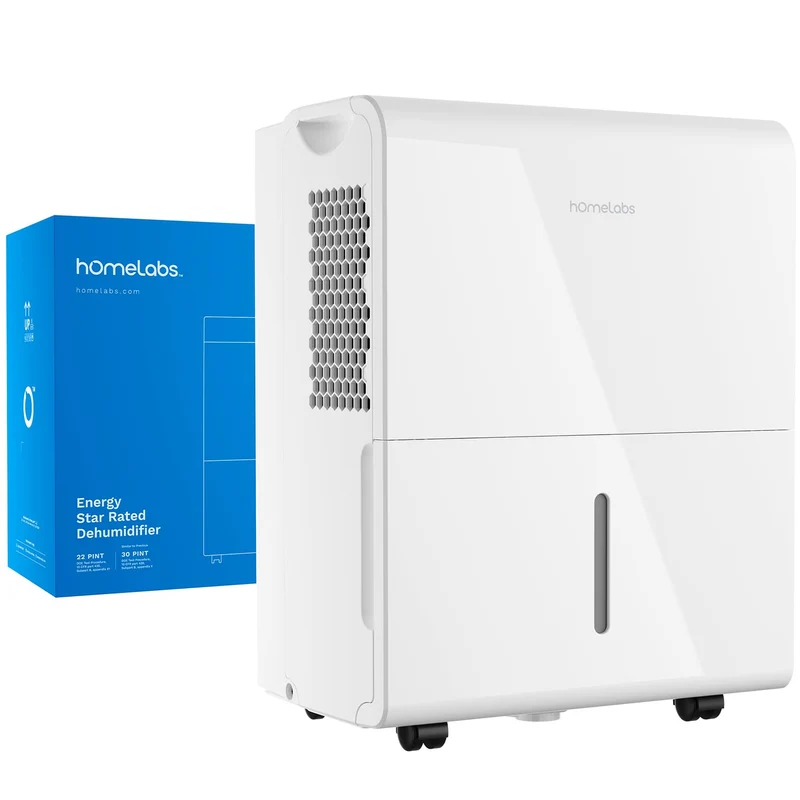 hOmeLabs 1,500 Sq. Ft. WiFiEnabled Dehumidifier, Small to Medium Size Rooms Home, Bedroom, Bathroom Powerful Moisture Remov
