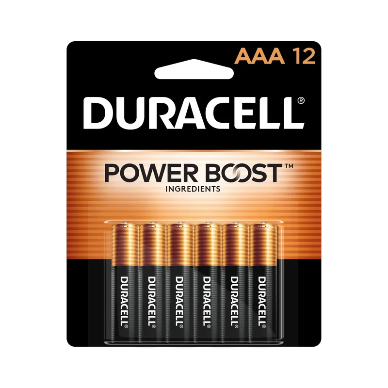 Duracell Coppertop AAA Batteries with Power Boost Ingredients, 12 Count Pack Triple A Battery with Longlasting Power, Alkaline