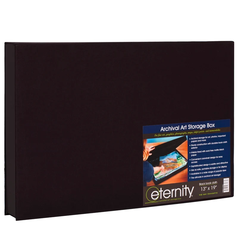 HG Art Concepts Art Photo Storage Box Eternity Archival Clamshell Box for Storing Artwork, Photos & Documents Deluxe AcidFree S