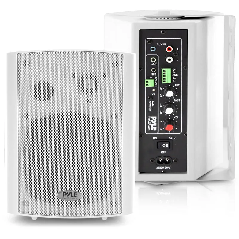Pyle 5.25 ProActive WallMountable Bluetooth Speakers 600 Watts Max, 300 Watts RMS w/ 2Way Full Range Stereo Sound Reprodu