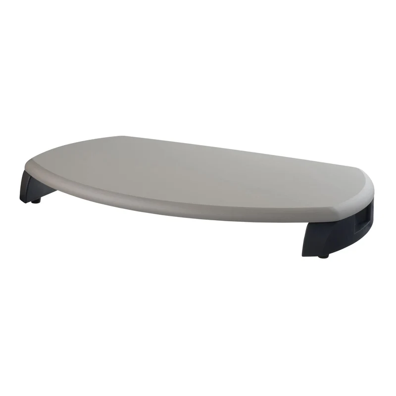 Kantek Desktop Computer Monitor Stand with Keyboard Storage, MDF Wood Top, Holds up to 80 lbs, 23 x 13.25 x 3, Two Tone Gray