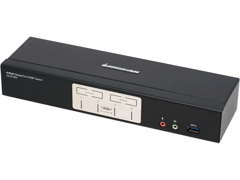 4-Port Displayport 1.2 Kvmp Switch With Usb 3.1 Gen1 Hub And Audio (Taa Complian
