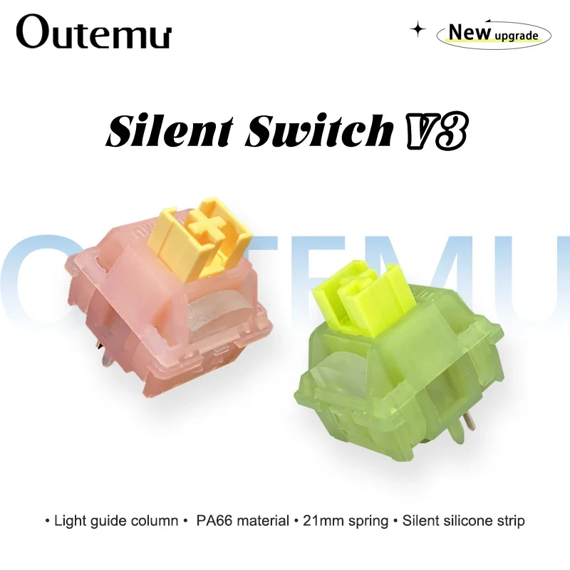Outemu Silent Peach V3 Switch Lubed Silent Lemon V3 Switches Mechanical Keyboard Linear Tactile 5Pin Hot Swap PA66 Pre Lubed POM