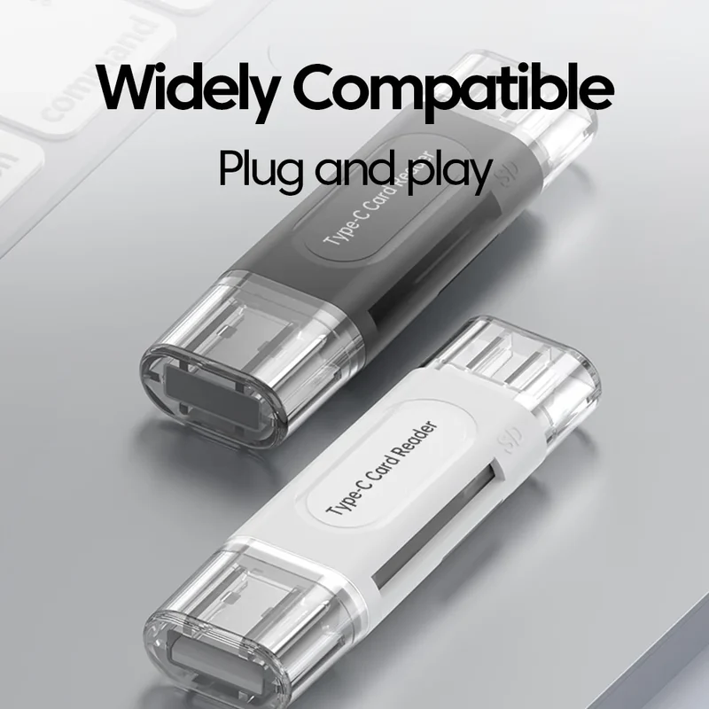 4 in 1 USB Type C Multifunction Card Reader SD TF Card Reader For IPhone15 16 PC Laptop USB2.0 Smart Storage Card Reader Adapter