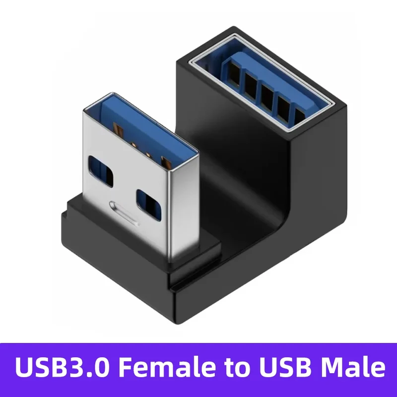 90 Right Angle USB 3.0 Extension Adapter Upward Elbow 10Gbps USB Connector for PC Male To Female Extension Plug Converter