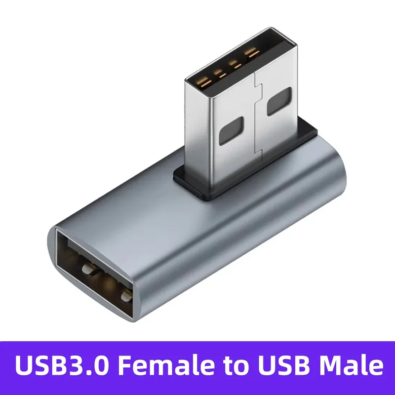 90 Right Angle USB 3.0 Extension Adapter Upward Elbow 10Gbps USB Connector for PC Male To Female Extension Plug Converter