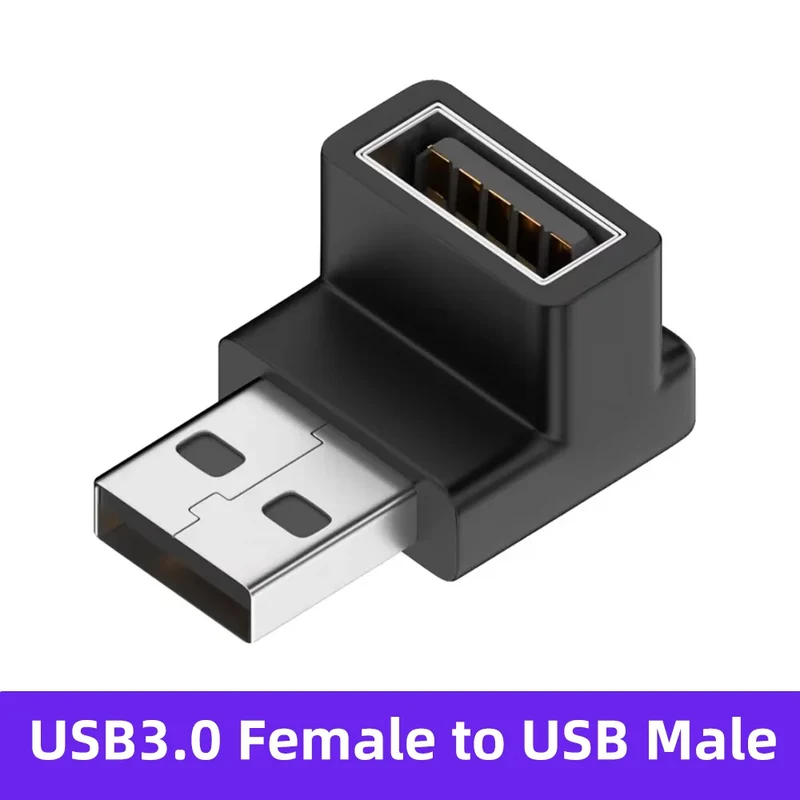 90 Right Angle USB 3.0 Extension Adapter Upward Elbow 10Gbps USB Connector for PC Male To Female Extension Plug Converter
