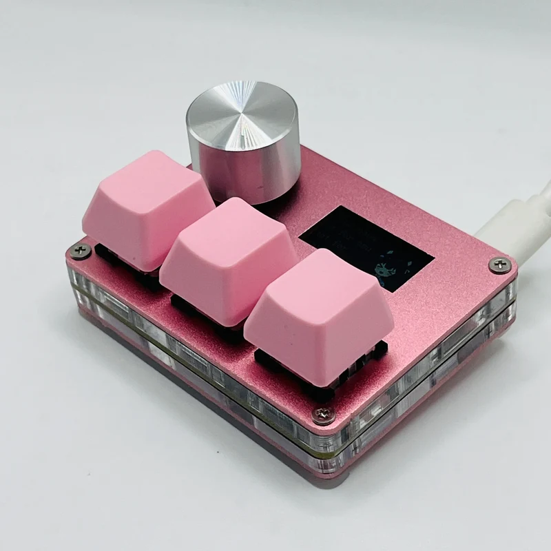 O3C SayoDevice OSU O3C Rapid Trigger Hall Switches Magnetic Pink Switches Keyboard With Knob Screen Copy Paste Shotcut