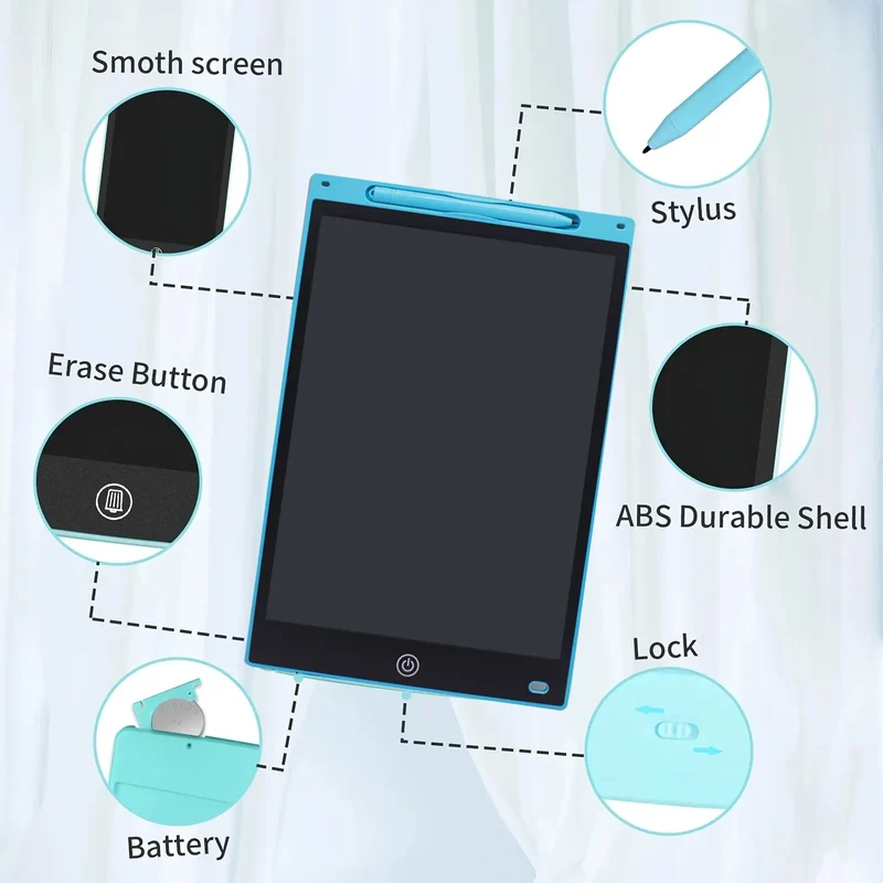 12 Inch Digital Drawing Tablet with LCD Screen Electronic Handwriting Pad for Learning And Creativity Writing Board