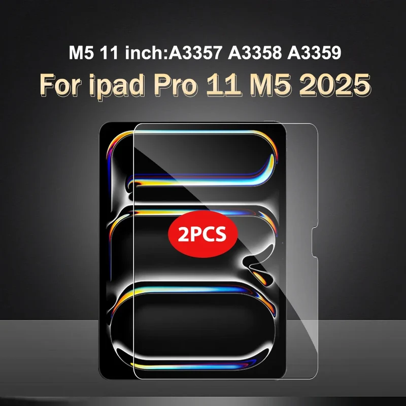 2Pcs Tempered Glass Screen Protector For ipad Pro Air 13 11 2024 M4 M2 Air 5 4 Pro 12.9 11 M3 M5 2025 2026 Film