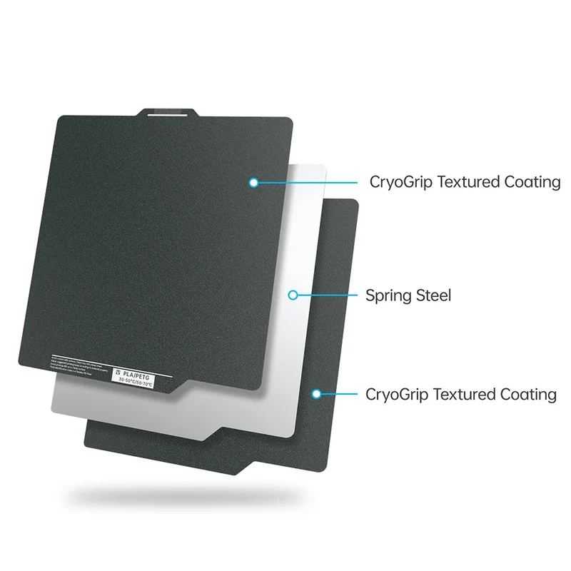BIQU Panda Build Plate CryoGrip Pro Coating No Clog Spring Steel Double-sided for BambuLab X2D Voron Kobra Ender K1 3D Printer