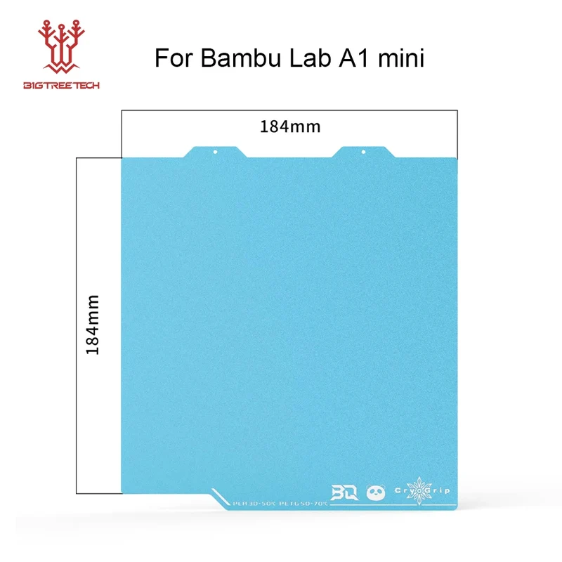 BIQU Panda Build Plate CryoGrip Pro Coating No Clog Spring Steel Double-sided for BambuLab X2D Voron Kobra Ender K1 3D Printer