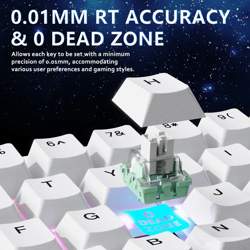 ATTACK SHARK X65 HE 65% Wired Gaming Keyboard with 8000 Hz Polling Rate, 0.01mm RT Accuracy, PBT Keycaps, QMK Driver, RGB