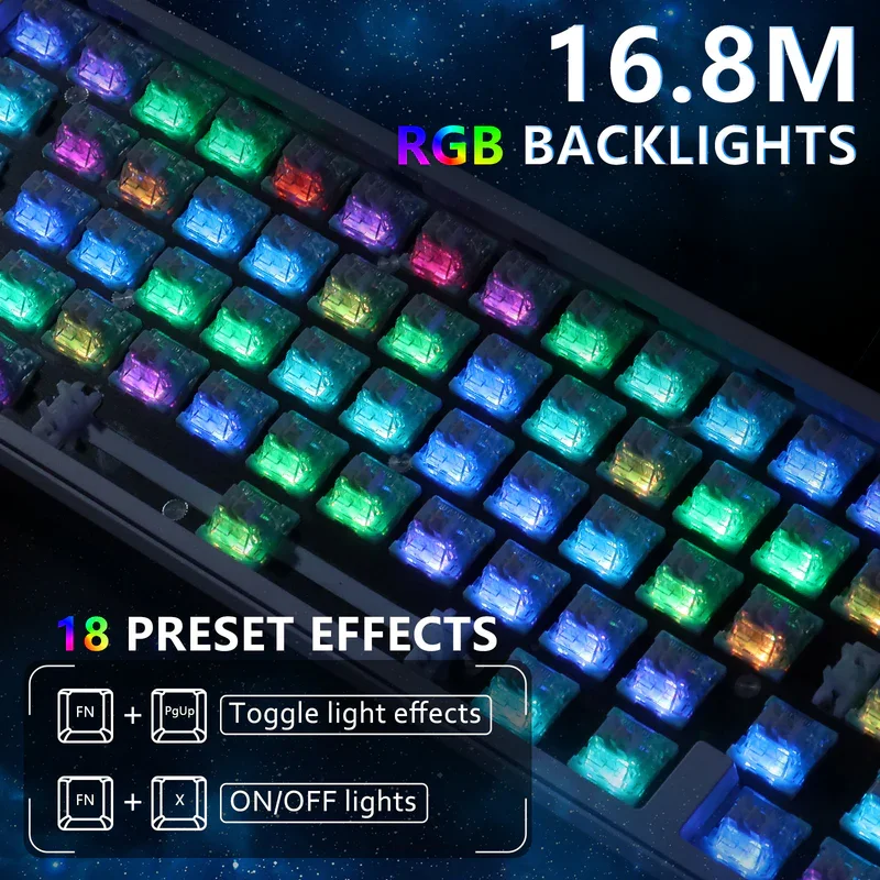 ATTACK SHARK X65 HE 65% Wired Gaming Keyboard with 8000 Hz Polling Rate, 0.01mm RT Accuracy, PBT Keycaps, QMK Driver, RGB