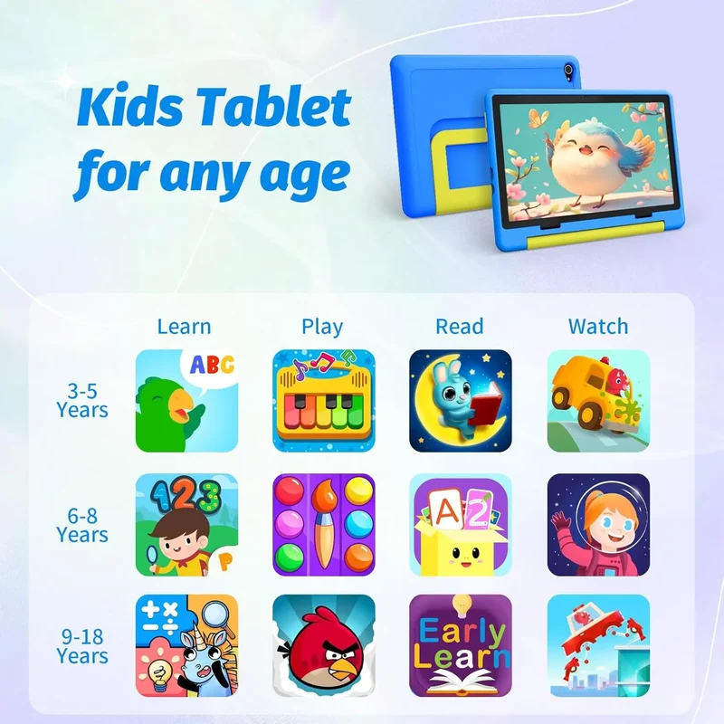 AEEZO10 Inch Kids Tablet Android 14 Octa-Core 8GB RAM+64 GB ROM Parental Control with Kid Protective Case Great Gift for Toddler