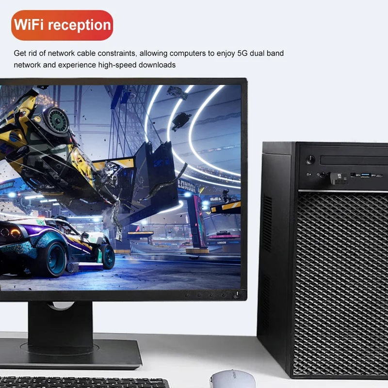 AX900 Driver-Free Wireless Network Card Dual-Band USB Network Card 900Mbps USB WiFi Dongle 2.4G&5GHz for Laptop Windows 7 10 11