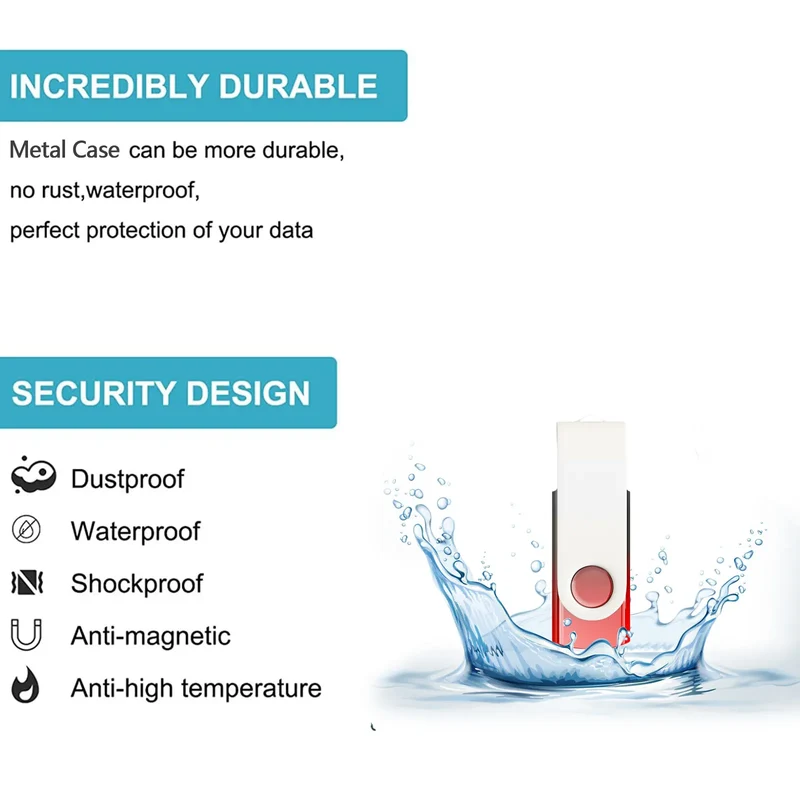 5 Pack USB Flash Drives Gradient Color USB 2.0 Memory Stick Wholesale Bulk Swivel Design Thumb Drive for Data Storage