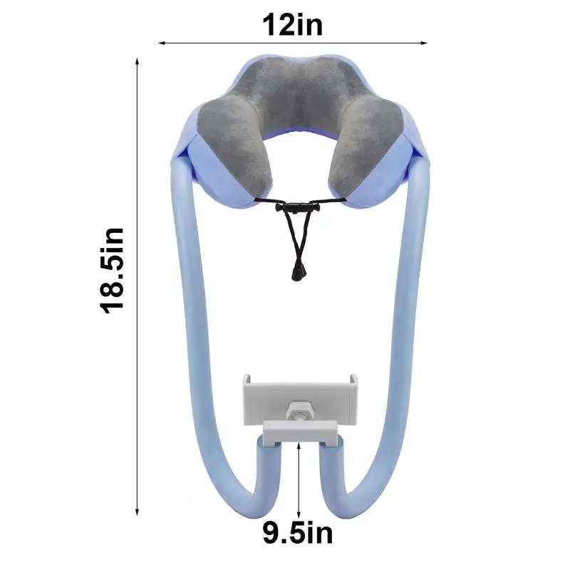 U-Shaped Neck Pillow With Gooseneck Tablet Phone Holder Sleep Cushion with Flexible Phone Reading Holder for Travel Office