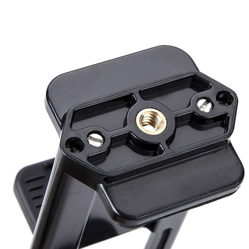 1pc Universal Tablet Phone 2 In 1 1/4" Tripod Mount Clamp Holder Bracket Selfie Clip Tablet Stand Holder