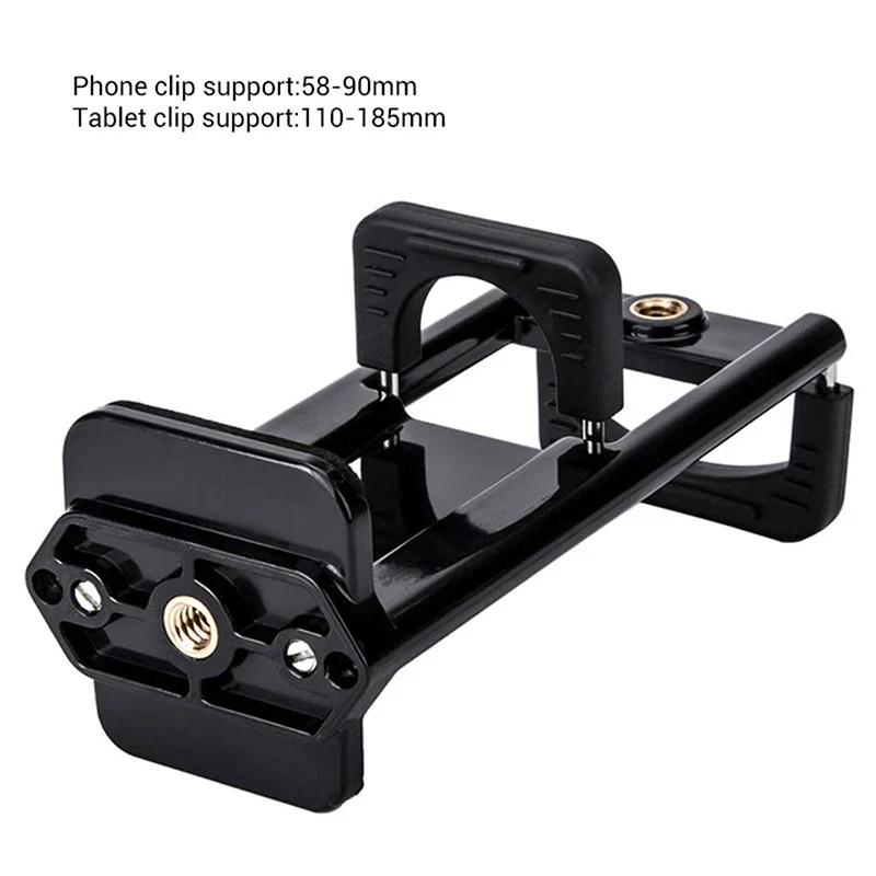 1pc Universal Tablet Phone 2 In 1 1/4" Tripod Mount Clamp Holder Bracket Selfie Clip Tablet Stand Holder