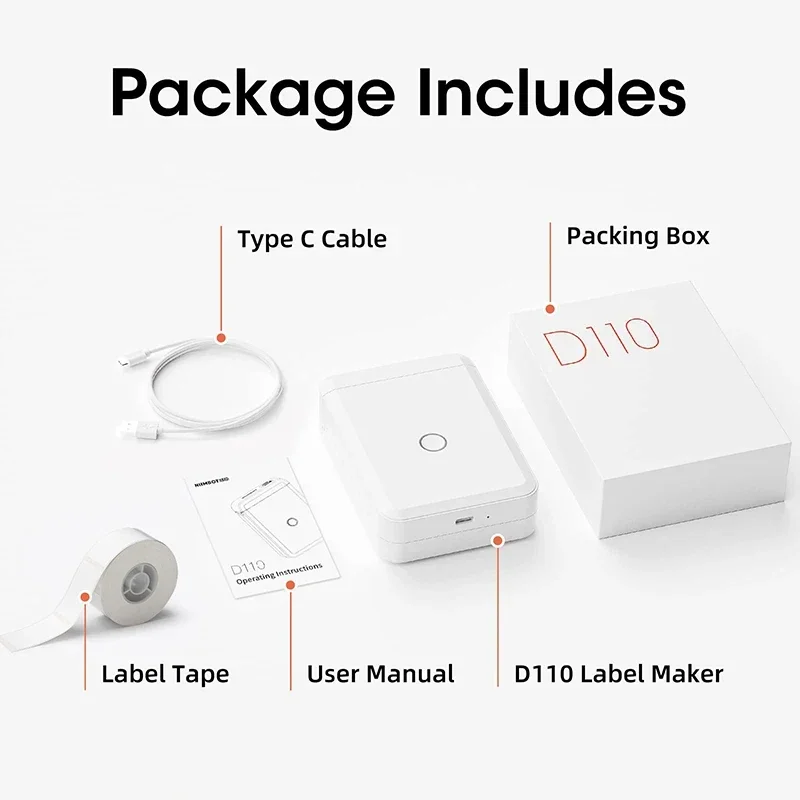 Niimbot D110 Portable Mini Printer Thermal Adhesive Sticker Label Printer Inkless Pocket Label Maker UV Printer For Mobile Label