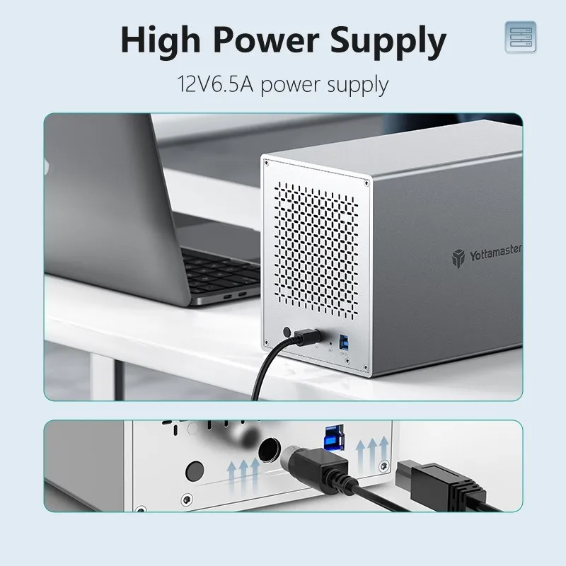【Local Warehouse!】Yottamaster Aluminum PS500C3 USB3.1 Type C External Hard Drive Enclosure for 2.5" 3.5" SATA HDD SSD Storage