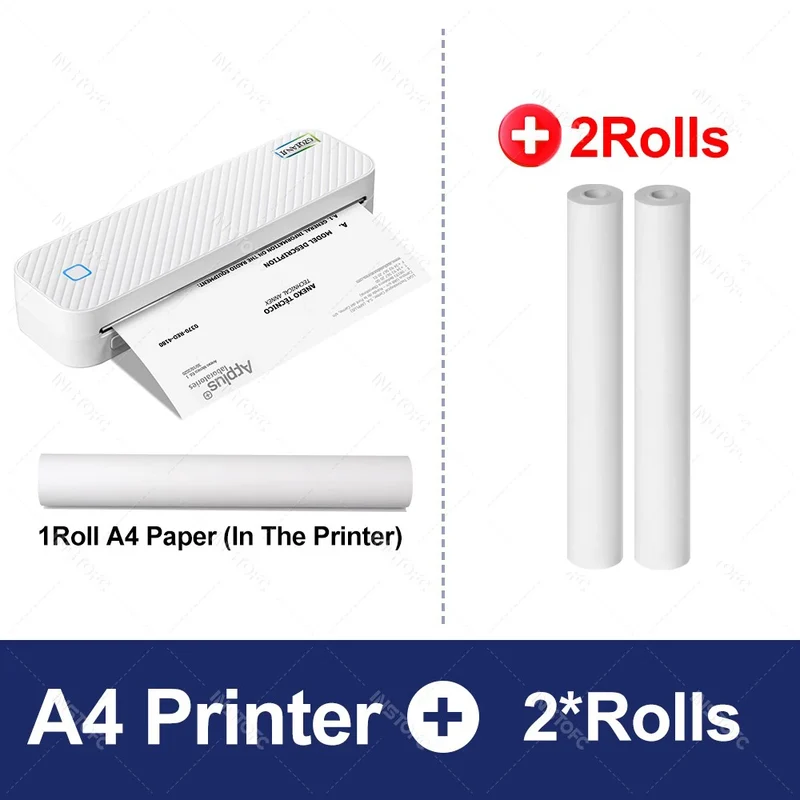 Portable A4 Thermal Printer Bluetooth Photos PDF Document Printing Machine Folded Rolls Paper For Office Work Home School Travel