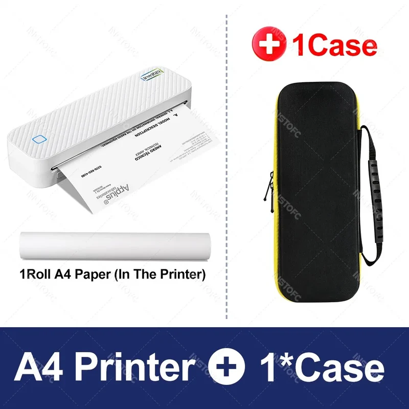 Portable A4 Thermal Printer Bluetooth Photos PDF Document Printing Machine Folded Rolls Paper For Office Work Home School Travel