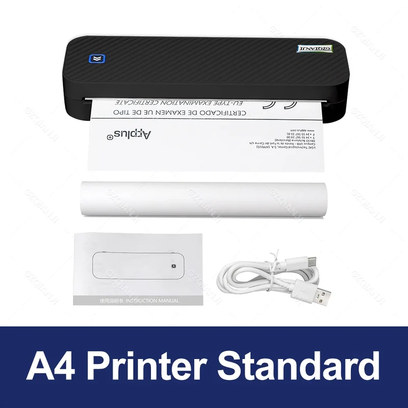 Portable A4 Thermal Printer Bluetooth Photos PDF Document Printing Machine Folded Rolls Paper For Office Work Home School Travel
