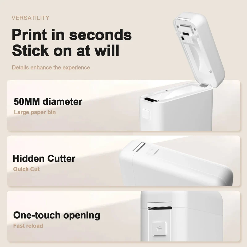 Label Maker Machine with Tape Portable Printer Mini Thermal Printers Self-adhesive Sticker for School Home Office Organization