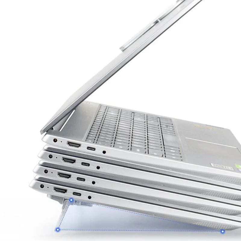 2PCS Mini Foldable Laptop Stand Portable Computer Keyboard Riser with 2 Adjustable Angles Self-Adhesive Invisible Notebook Stand