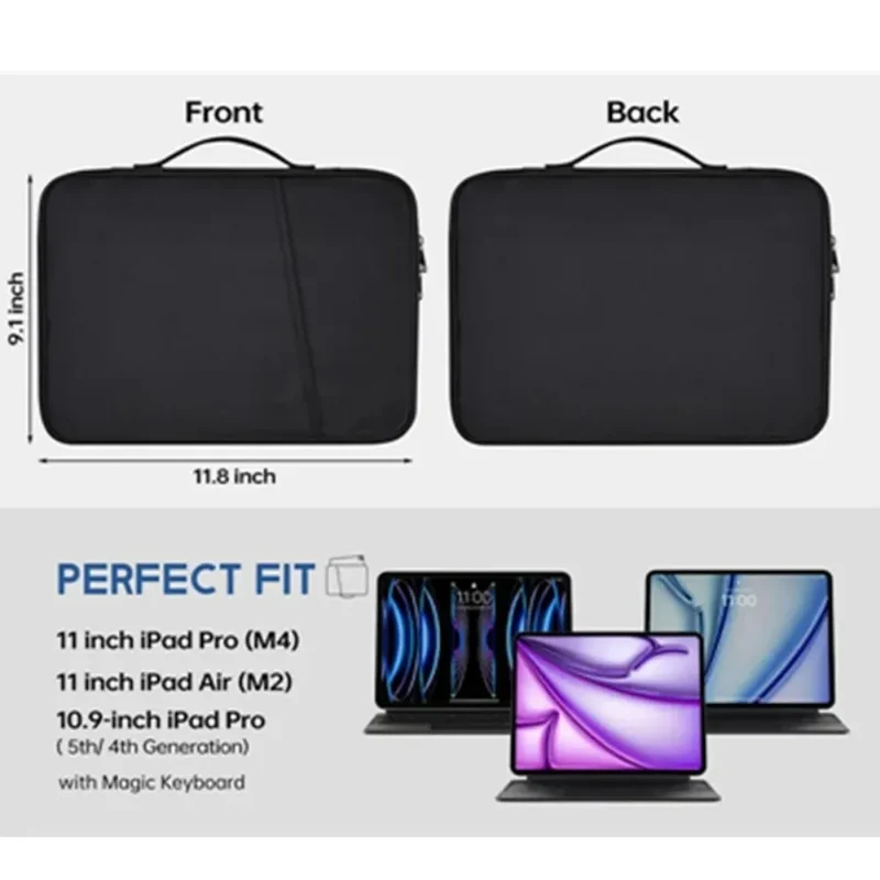 Waterproof Shockproof Handle Bag, Laptop Sleeve Case for Macbook Air, 11, 12, 13, 13.6 Inch, M4, M3, M2 Chip, Cover Accessories