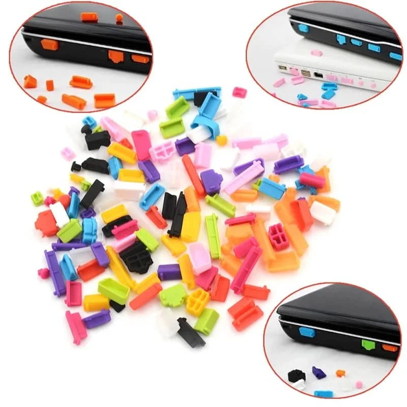 16Pcs/set Universal Anti Dustproof Notebook Port Plug Silicone Protector USB Elastic Laptop Computer Cover Stopper