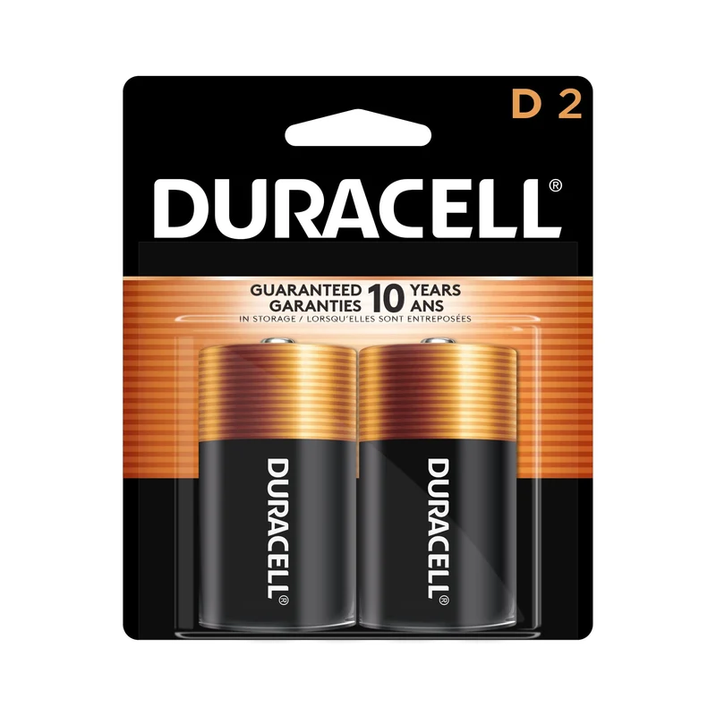 Duracell CopperTop D Alkaline Batteries long lasting, allpurpose D battery for household and business 2 count