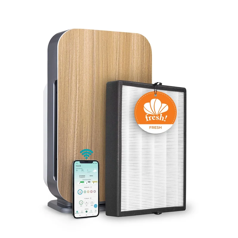 Alen Air Purifier BreatheSmart 45i HEPA w/ Fresh Filter for Rooms up to 1600 SqFt Perfect for Bedrooms Captures Allergens &