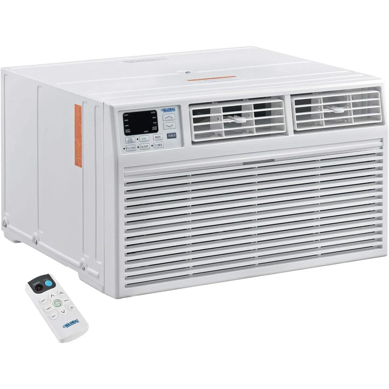 Global Industrial 12,000 BTU Through The Wall Air Conditioner, Cool with Heat, 208/230V