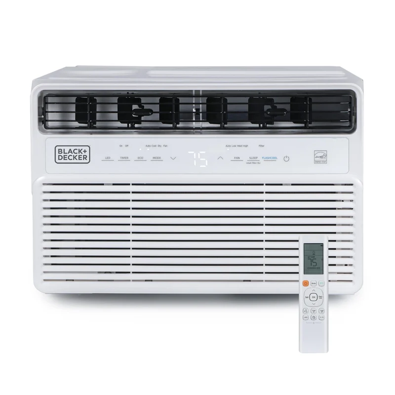 BLACK+DECKER 8,000 BTU Inverter Window Air Conditioner, Window AC Units for Up To 350 Sq. Ft., ENERGY STAR Rated AC Unit, Full F
