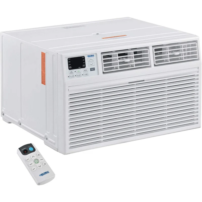 Global Industrial 8,000 BTU Through The Wall Air Conditioner, Cool with Heat, 115V