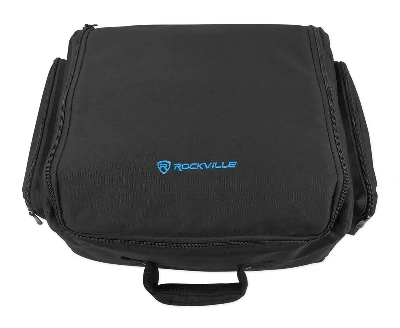 Rockville RLBP6 Padded Backpack for 6 Par Lights Bag with Dividers+Handle+Straps,Black