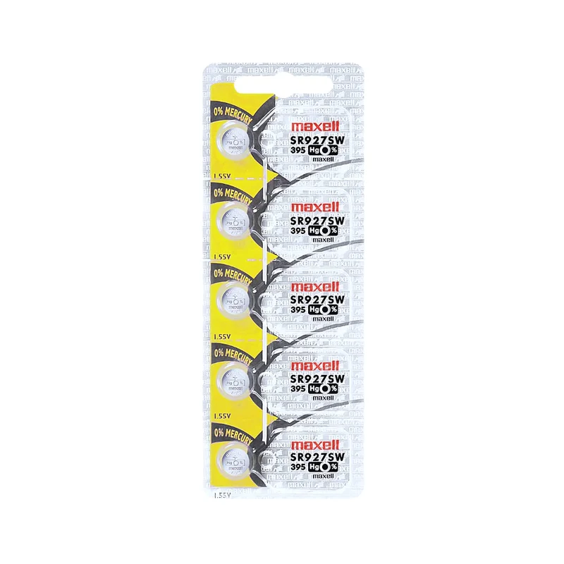 Maxell Sr927sw 395 Silver Oxide cell Pack of 5 Made in Japan