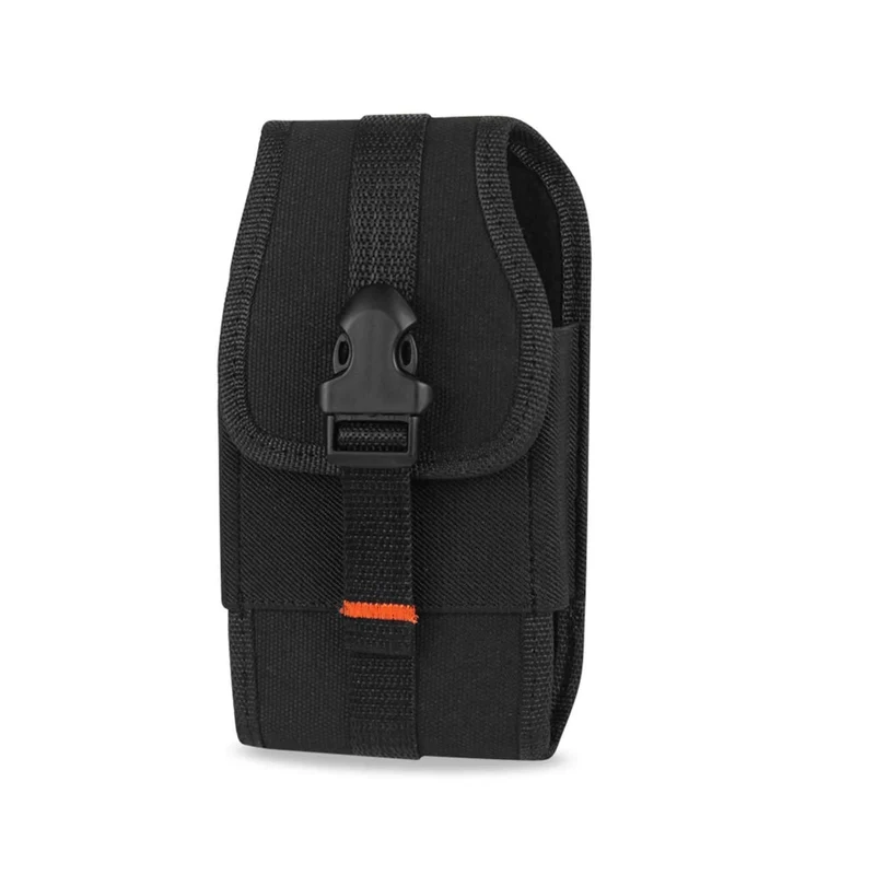Reiko Vertical Two Way Heavy Duty Phone Pouch with Buckle Clip and Card Holder, 6.62 X 3.46 X 0.68 Black (PH09B663507BK)