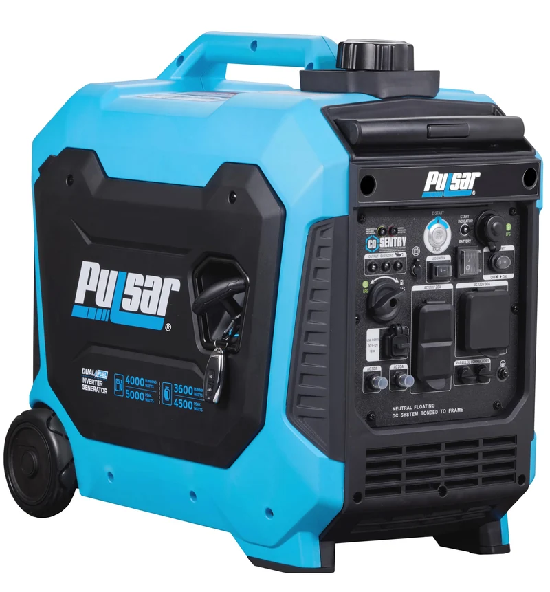 Pulsar PG5000BiSRCO Dual Fuel 30A RV Ready Portable Inverter Generator with Remote Start, CARB Compliant