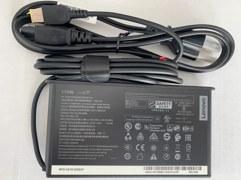 Original Slim Version Lenovo 170W AC Adapter for Lenovo Thinkpad P53, P70, P71, P72, P73, Compatible with P/N: SA10R16886, ADL17