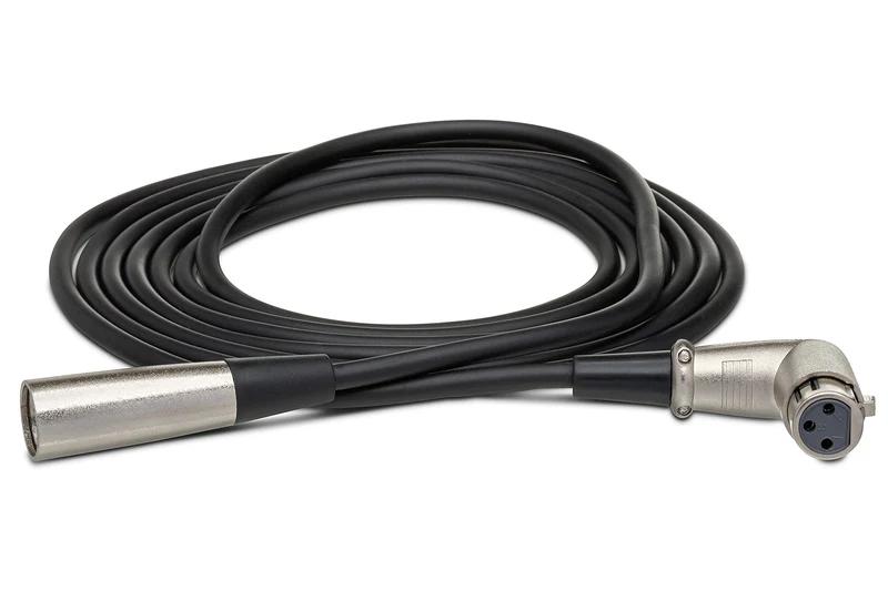 Hosa XFF115 Balanced Interconnect, Rightangle XLR3F to XLR3M, 15 ft