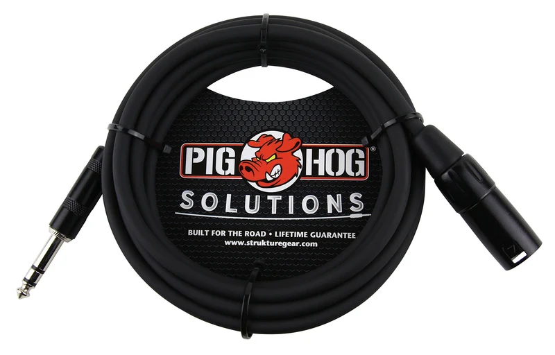 Pig Hog Solutions TRS(M) to XLR(M) Balanced Adapter Cable 5 ft.