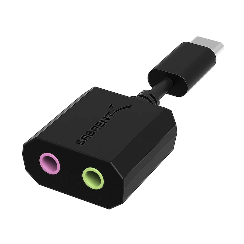 SABRENT USB Type C External Stereo Sound Adapter for Windows and Mac. Plug and Play No Drivers Needed. (AUMMSC)