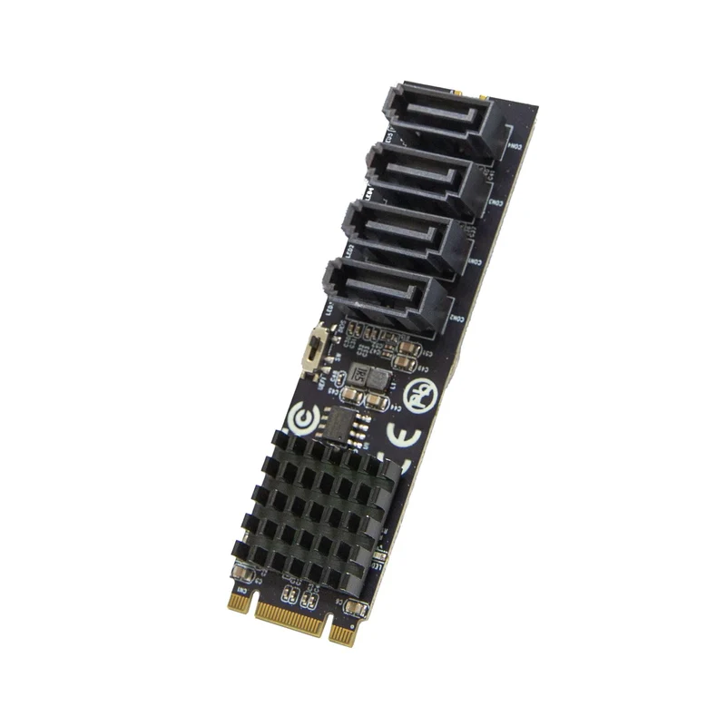 IO CREST 4 Port RAID SATA III 6Gbp/s to M.2 B+M Key Adapter PCIe 3.0 x2 bandwith SYADA40172